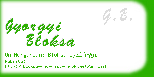 gyorgyi bloksa business card